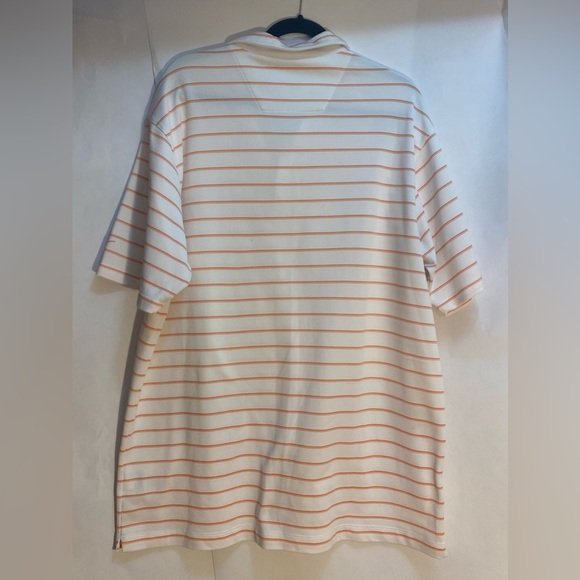 Nike Golf Polo Shirt Adult XL White Orange Stripe Dry Fit Performance - Picture 2 of 4